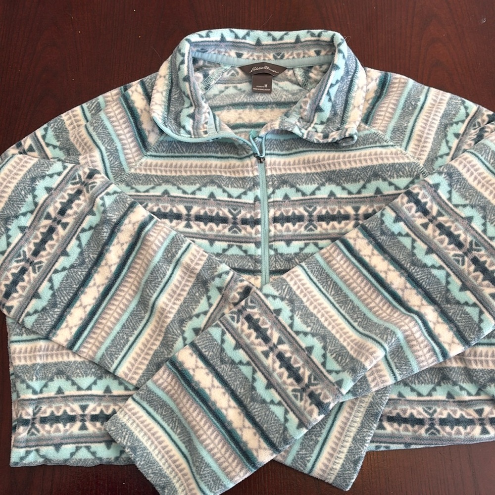 Eddie Bauer quarter zip Aztec fleece jacket